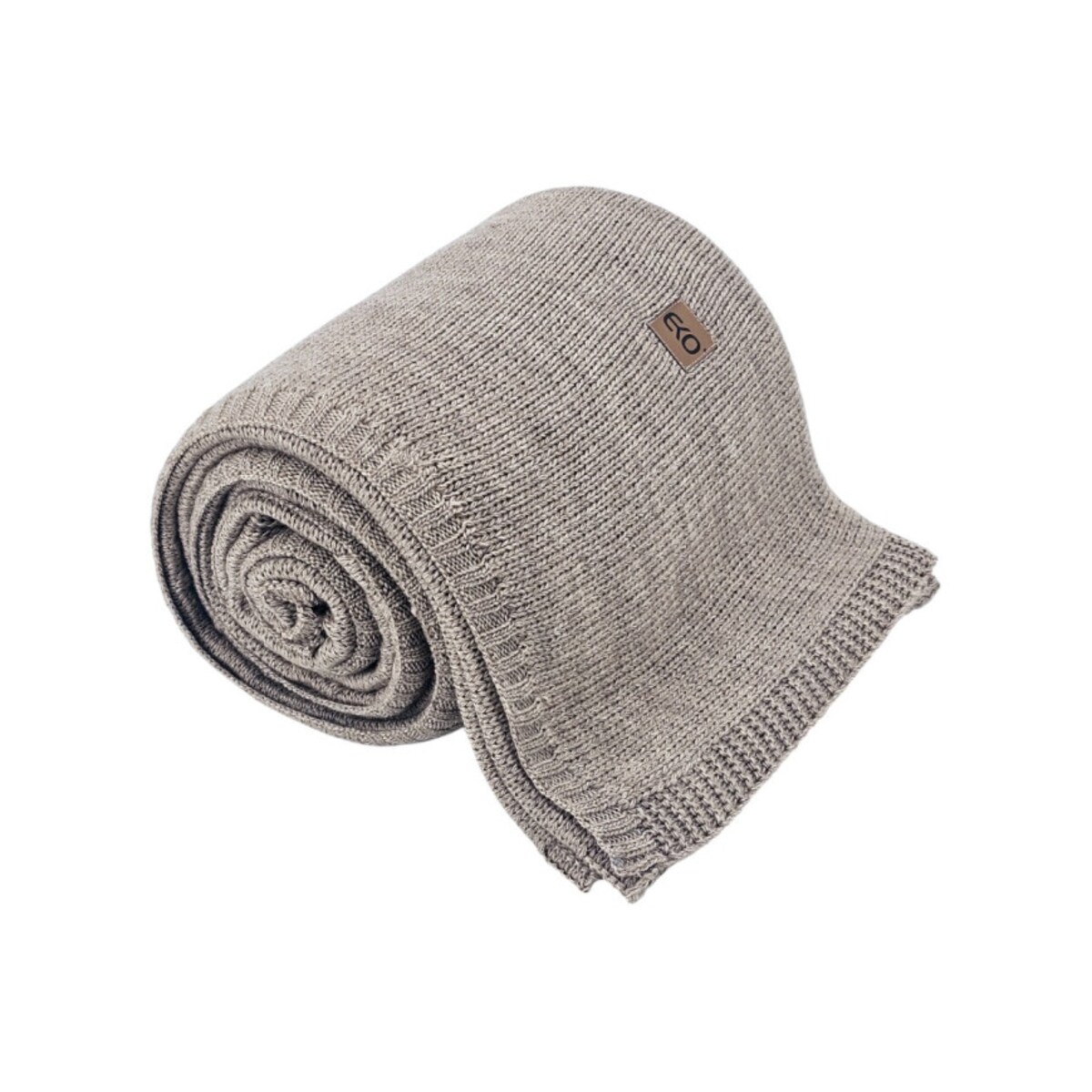 Koc dzianinowy z wełną 200x220 cm – AREZZO200 TAUPE