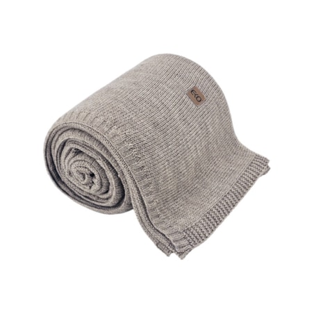 Koc dzianinowy z wełną 200x220 cm – AREZZO200 TAUPE