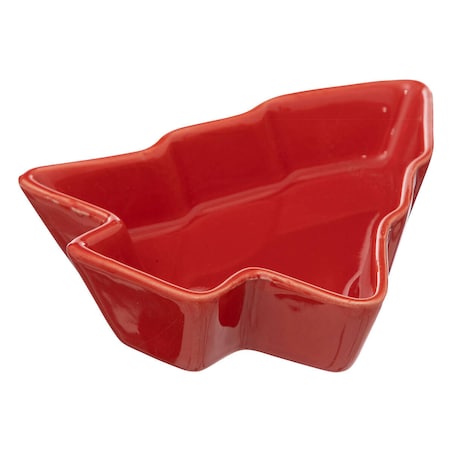 Komplet 6 miseczek w kształcie choinki, na bambusowej tacy, Ø 27 cm