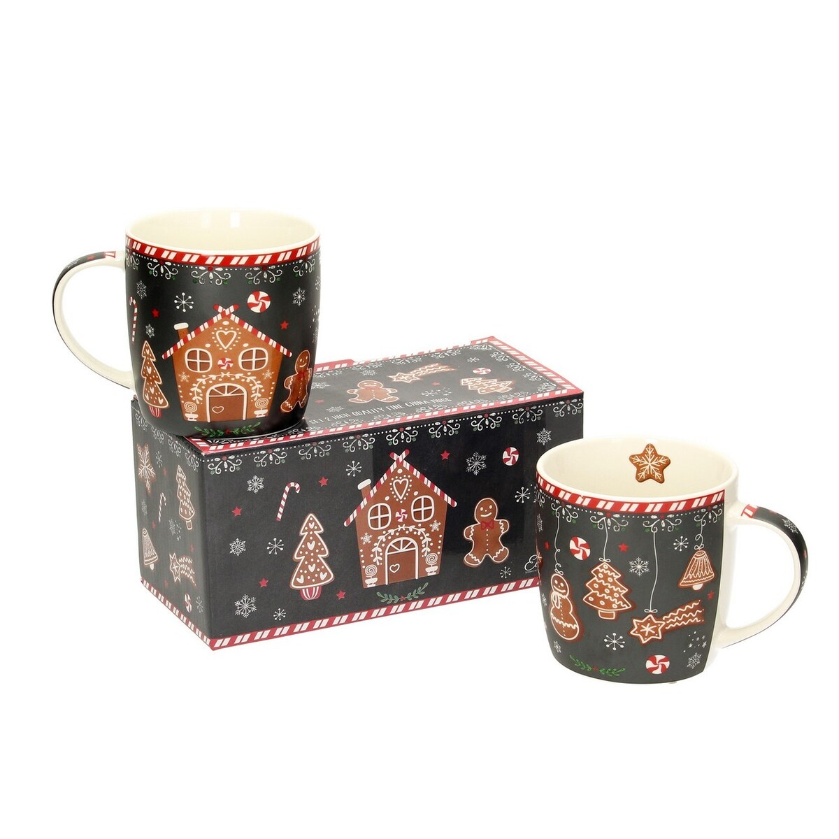 Zestaw kubków Gingerbread Cookies boże narodzenie, święta, świąteczne, , 9 x 9 x 9 cm