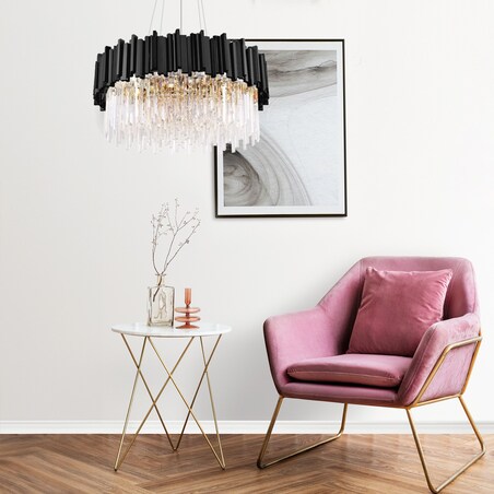 Lampa Sufitowa Wisząca App1481-1C Czarny, Metal