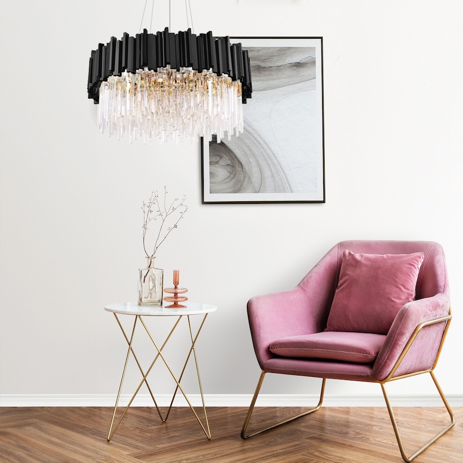 Lampa Sufitowa Wisząca App1481-1C Czarny, Metal