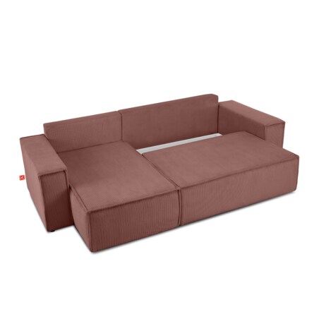 KONSIMO NAPI Uniwersalny narożnik z funkcją spania, różowy, prawy/lewy