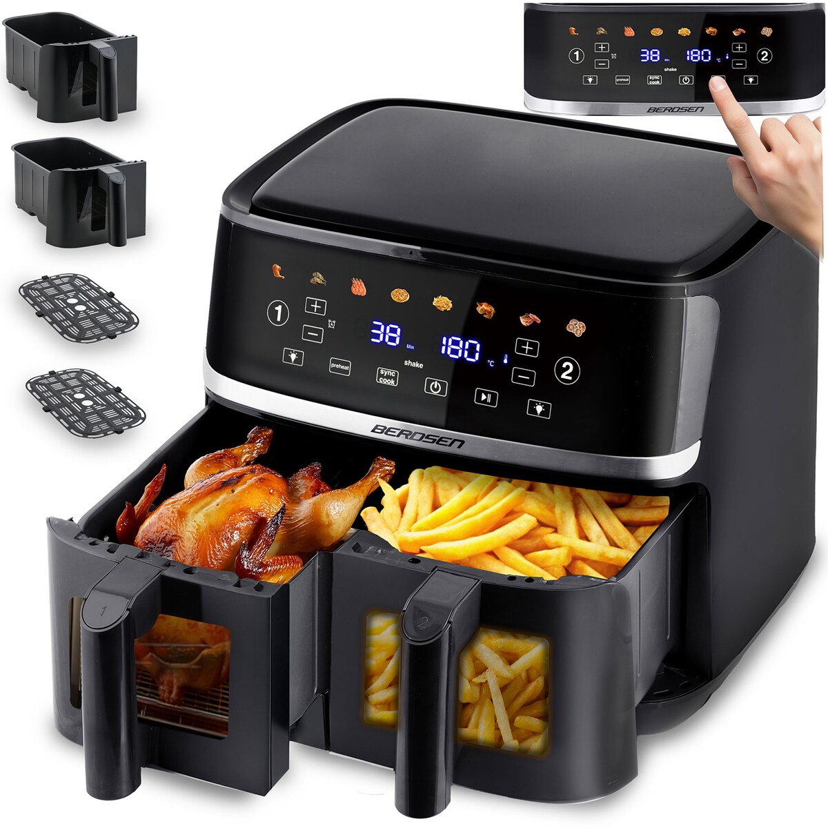Frytkownica beztłuszczowa 10,2l Air Fryer frytownica Berdsen 1700W