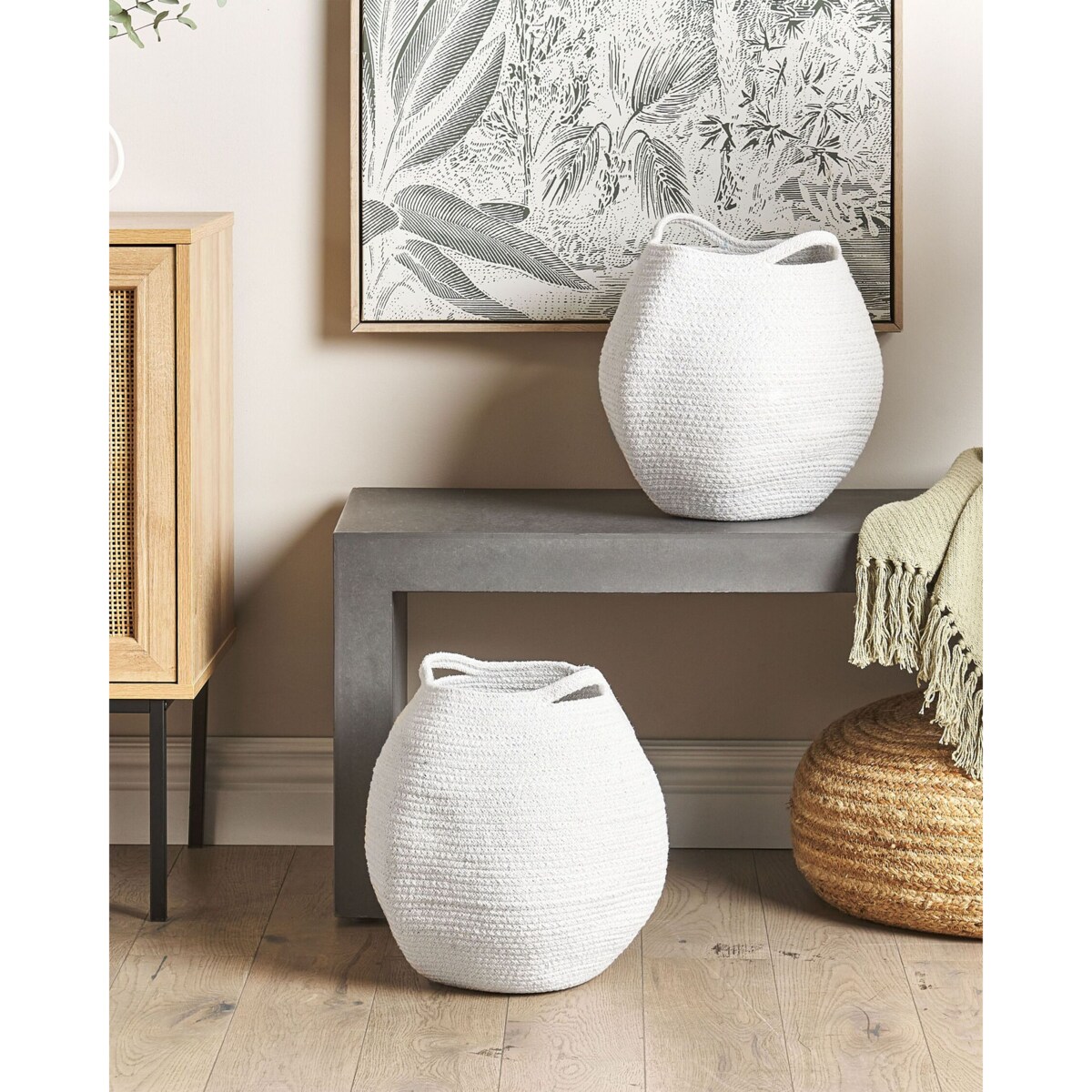 Zestaw 2 koszy bawełnianych biały PANJGUR