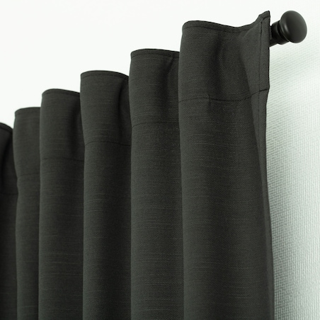 Zasłona BASIC na taśmie marszczącej 140x280cm bazaltowy 1 szt. 140x280 szary-czarny