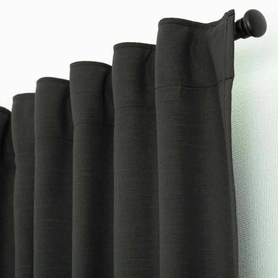 Zasłona BASIC na taśmie marszczącej 140x280cm bazaltowy 1 szt. 140x280 szary-czarny