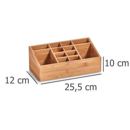 Organizer na kosmetyki, akcesoria biurowe - 12 przegródek, bambusowy, ZELLER