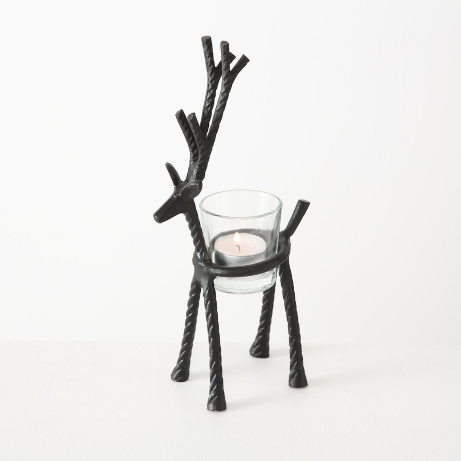 Świecznik Reindeer 26cm black, 7 x 13 x 26 cm