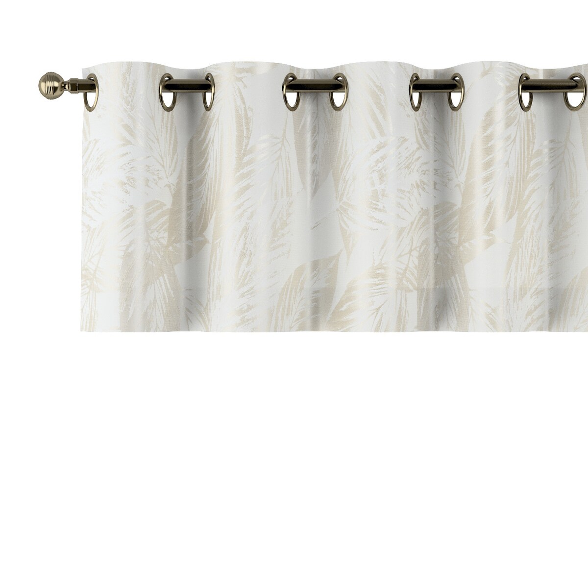 Lambrekin na kółkach 390x40 szaro-beżowe liście