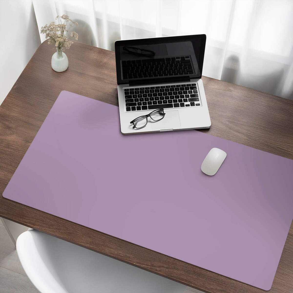 Fioletowa mata na biurko Kolor Jasnofioletowy, 120x60 cm