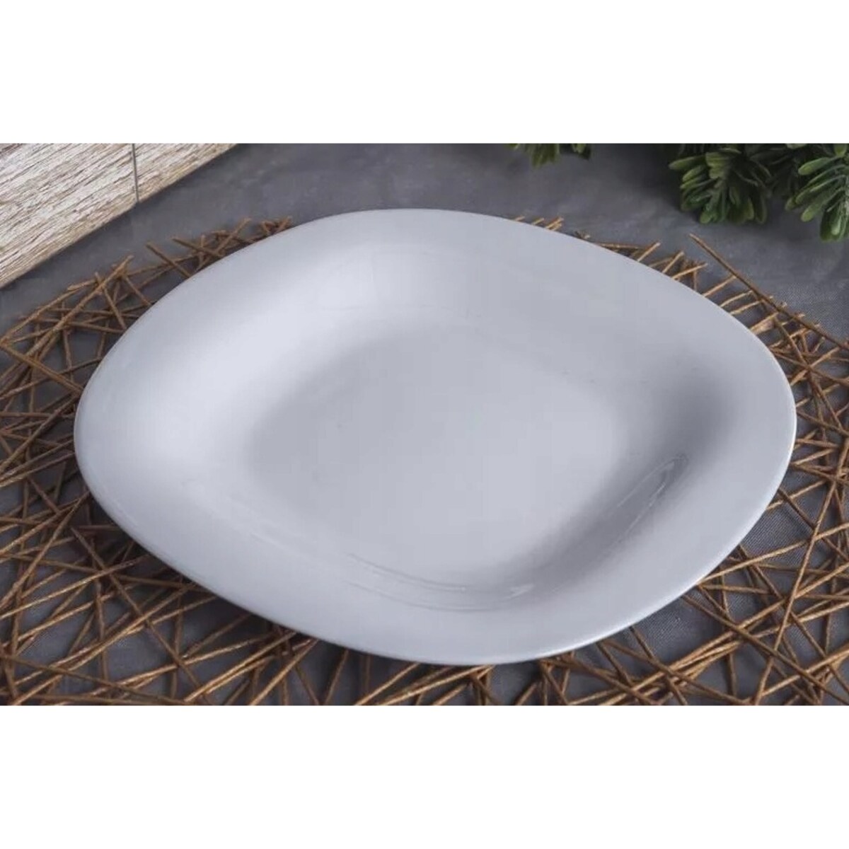 6x TALERZE DESEROWE kwadratowe CARINE SZARE LUMINARC 19 cm na ciasto desery