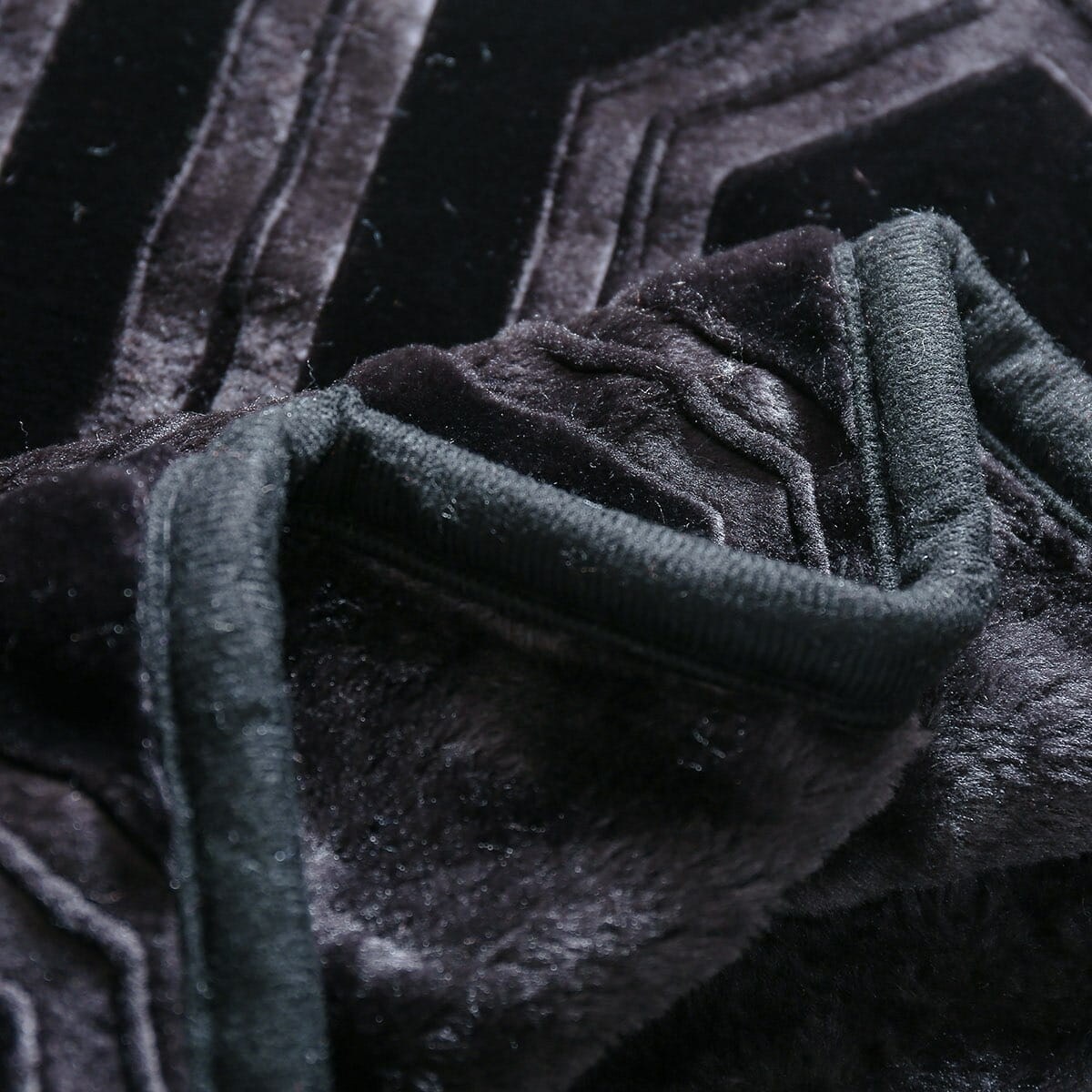 Koc Pled Gruby Czarny Akrylowy 160 x 200 Vito Narzuta na Fotel Kanapę Łóżko