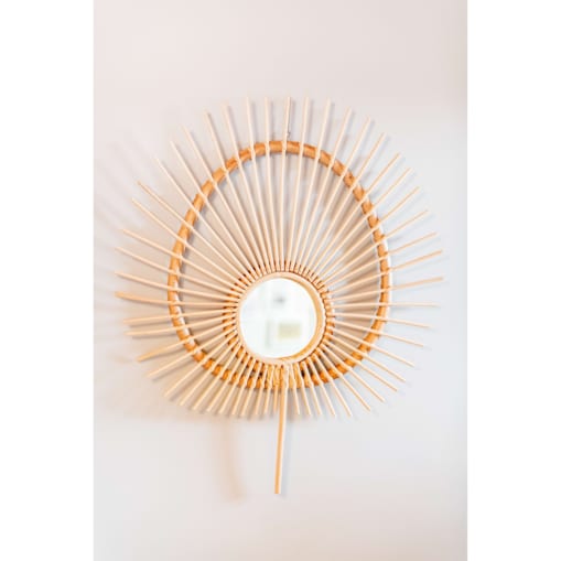 Rattanowe lustro EGG