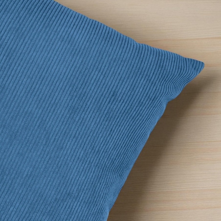 Niebieska sztruksowa poduszka dekoracyjna 50x50 Iga - duża