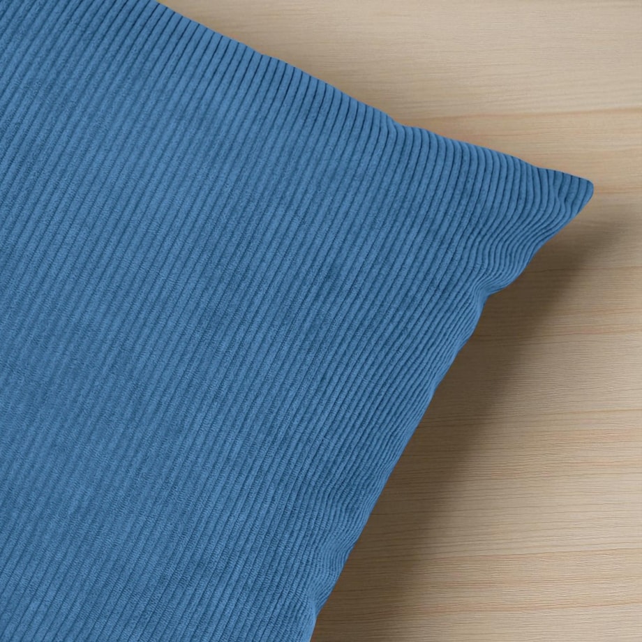 Niebieska sztruksowa poduszka dekoracyjna 50x50 Iga - duża