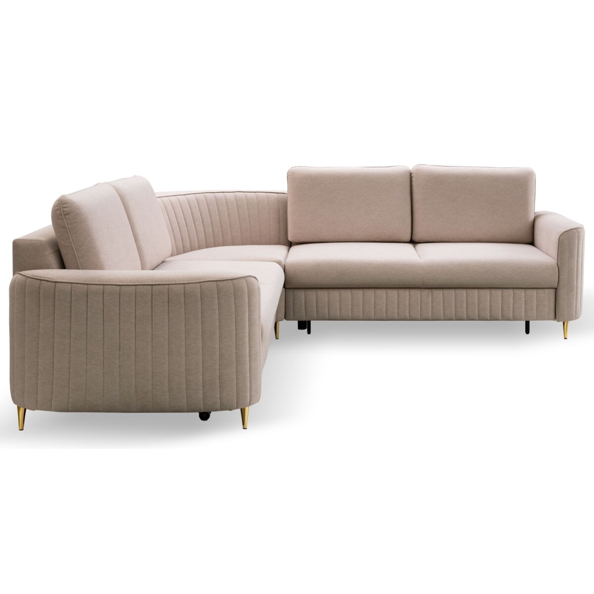 Narożnik z funkcją spania i pojemnikiem na pościel LOREN, beżowy