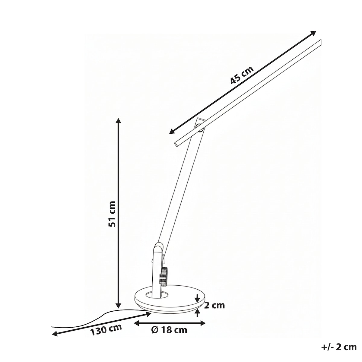 Lampa biurkowa LED CETUS Ze ściemniaczem Srebrny