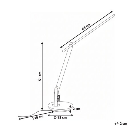 Lampa biurkowa LED CETUS Ze ściemniaczem Srebrny