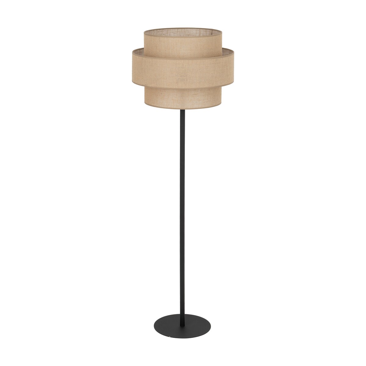 Lampa podłogowa TK Lighting CALISTO JUTA 5405 czarna/juta E27 155 cm do salonu sypialni nowoczesna naturalna