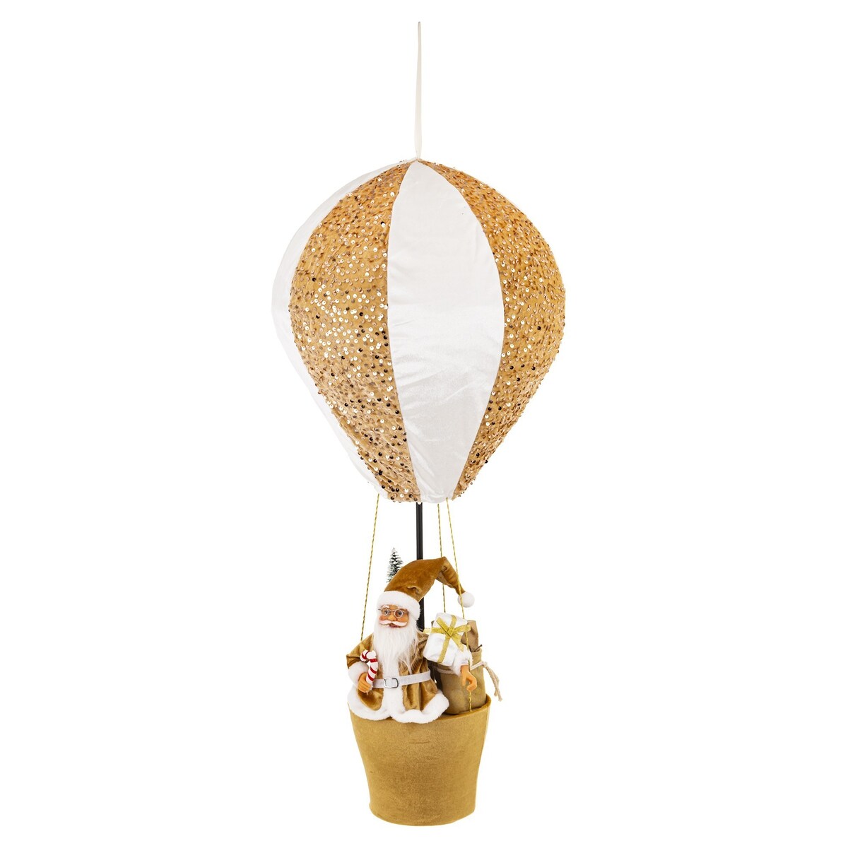 Figurka - Mikołaj w balonie 95x37x37 cm BALOON brązowozłoty