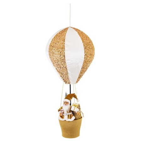 Figurka - Mikołaj w balonie 95x37x37 cm BALOON brązowozłoty