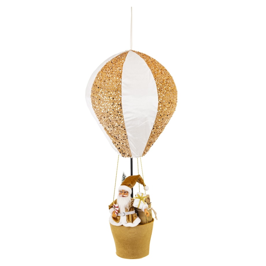 Figurka - Mikołaj w balonie 95x37x37 cm BALOON brązowozłoty