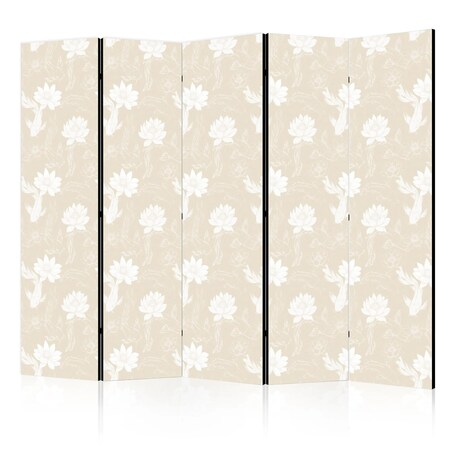 Parawan dwustronny Zwierzęta 225x172 cm 5-częściowy beżowy