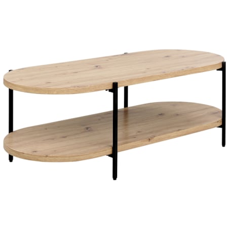 Stolik kawowy z półką jasne drewno BALINGER