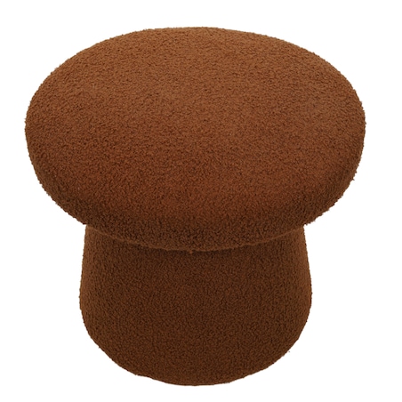 Pufa okrągła tapicerowana TEDDY grzybek boucle, Ø 43 x 38 cm