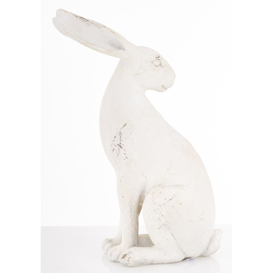 Dekoracja - siedzący biały królik 26x19x9,5 cm ALBUS-3