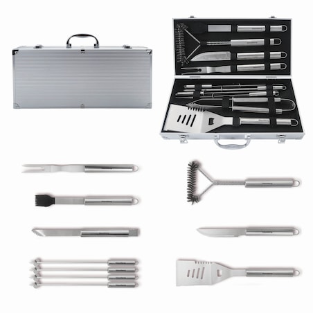 Zestaw przyborów do grilla 10 elementów narzędzia do grillowania KLAUSBERG
