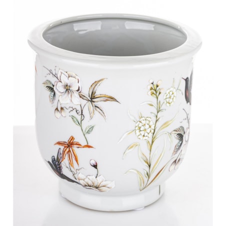 Osłonka ceramiczna w kwiaty FIORI E UCCELLI