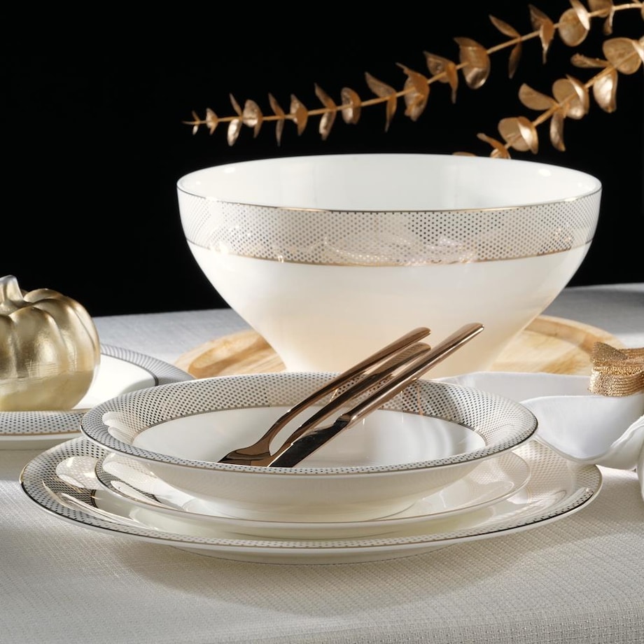 VILLA ITALIA Serwis obiadowy na 12 osób porcelanowy MARILYN