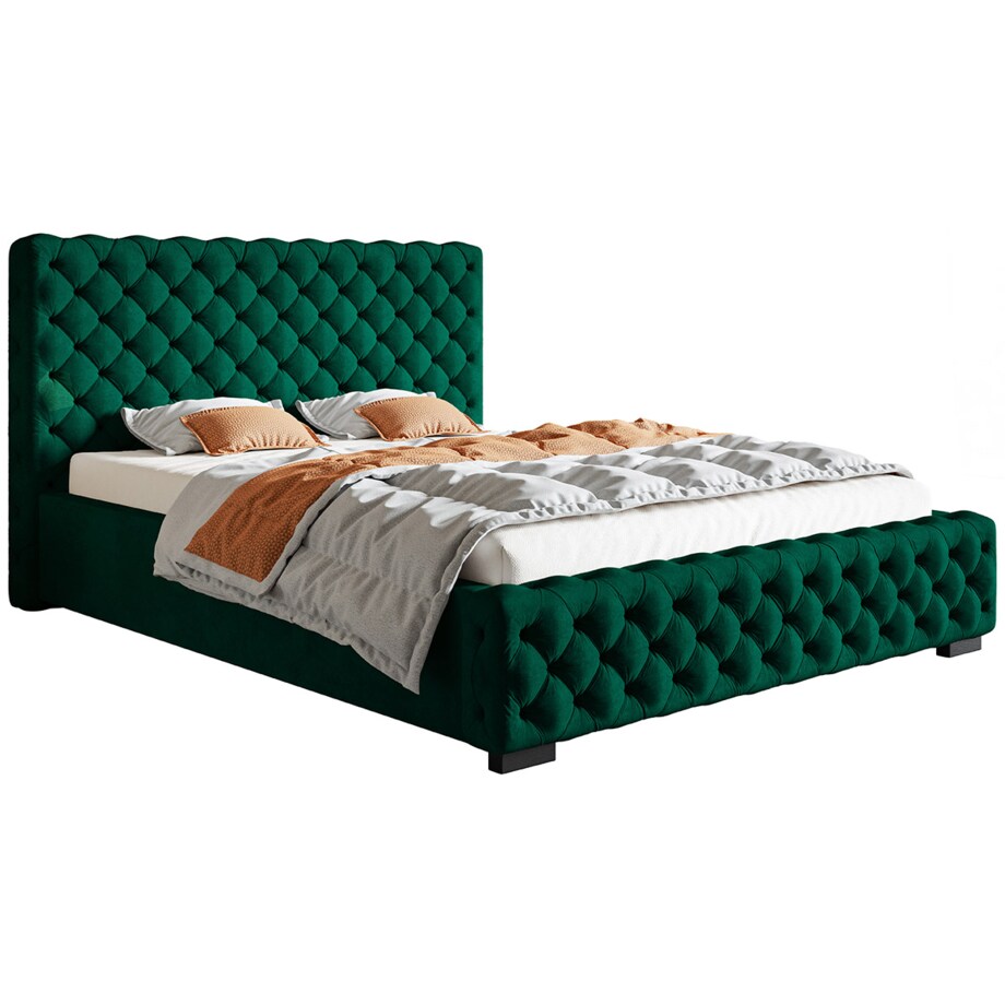 Łóżko sypialniane 180x200 BEN 12 - butelkowa zieleń