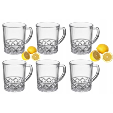 KOMPLET SZKLANEK 6x 240 ml NA KAWĘ herbatę cappuccino napoje soki prezenty