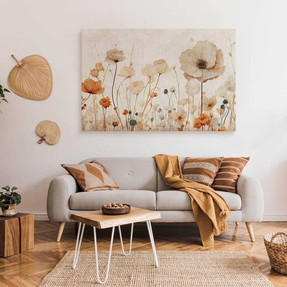 Obraz Na Płótnie Do Salonu Polne Kwiaty Rośliny Natura Abstrakcja 120x80cm