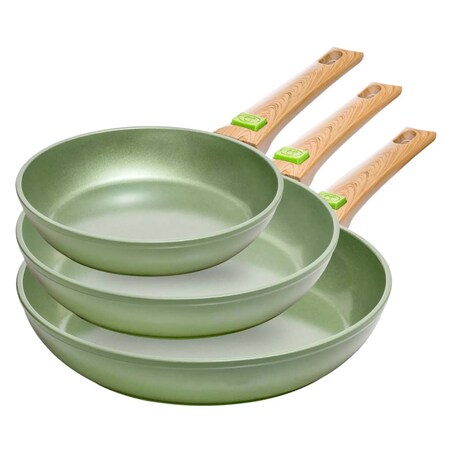 Just Vegan Patelnia ECO z odpinaną rączką, 24 cm, aluminiowa, zielona