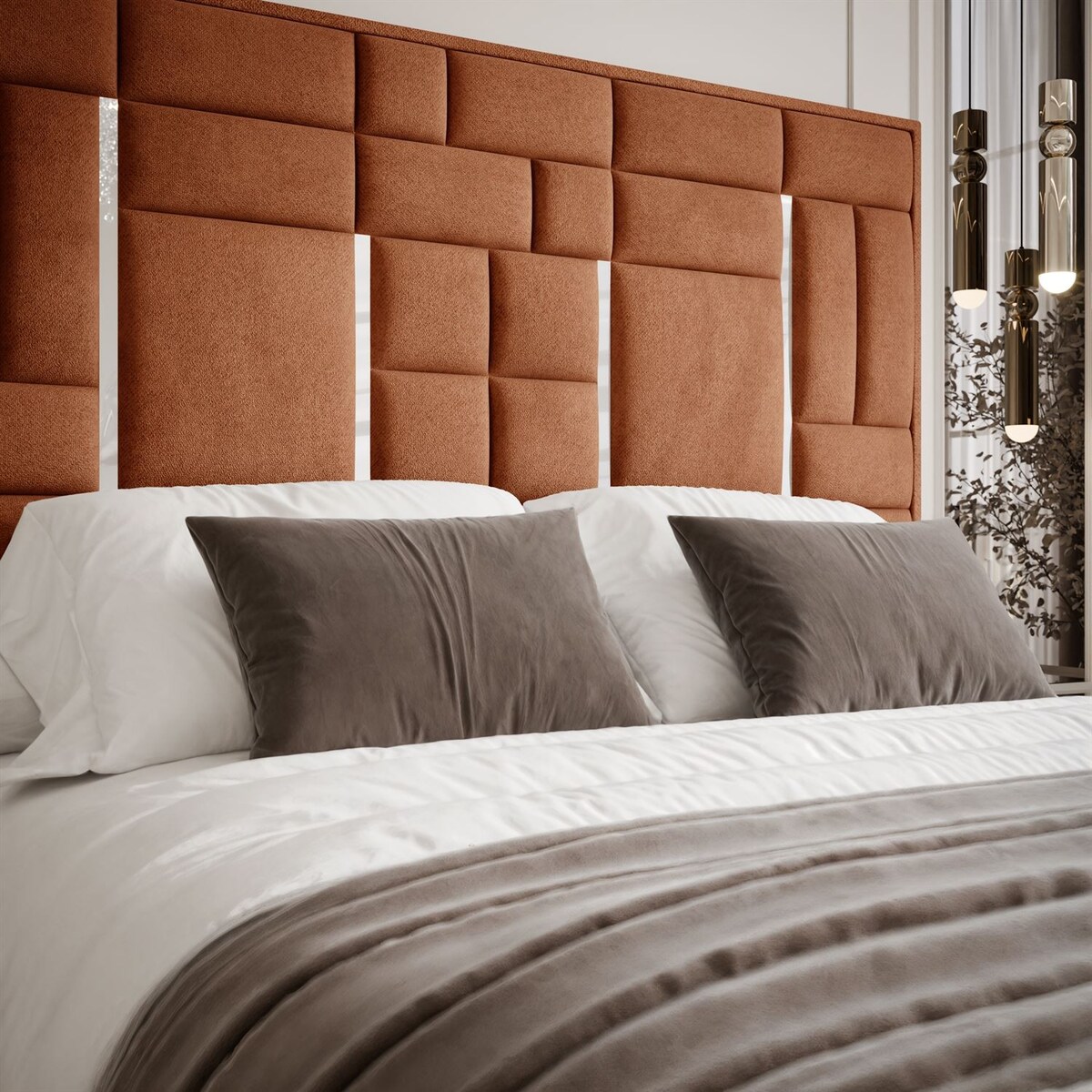 Łóżko tapicerowane BRIGITTE SILVER, pojemnik na pościel, s34, 180x200, Element 09