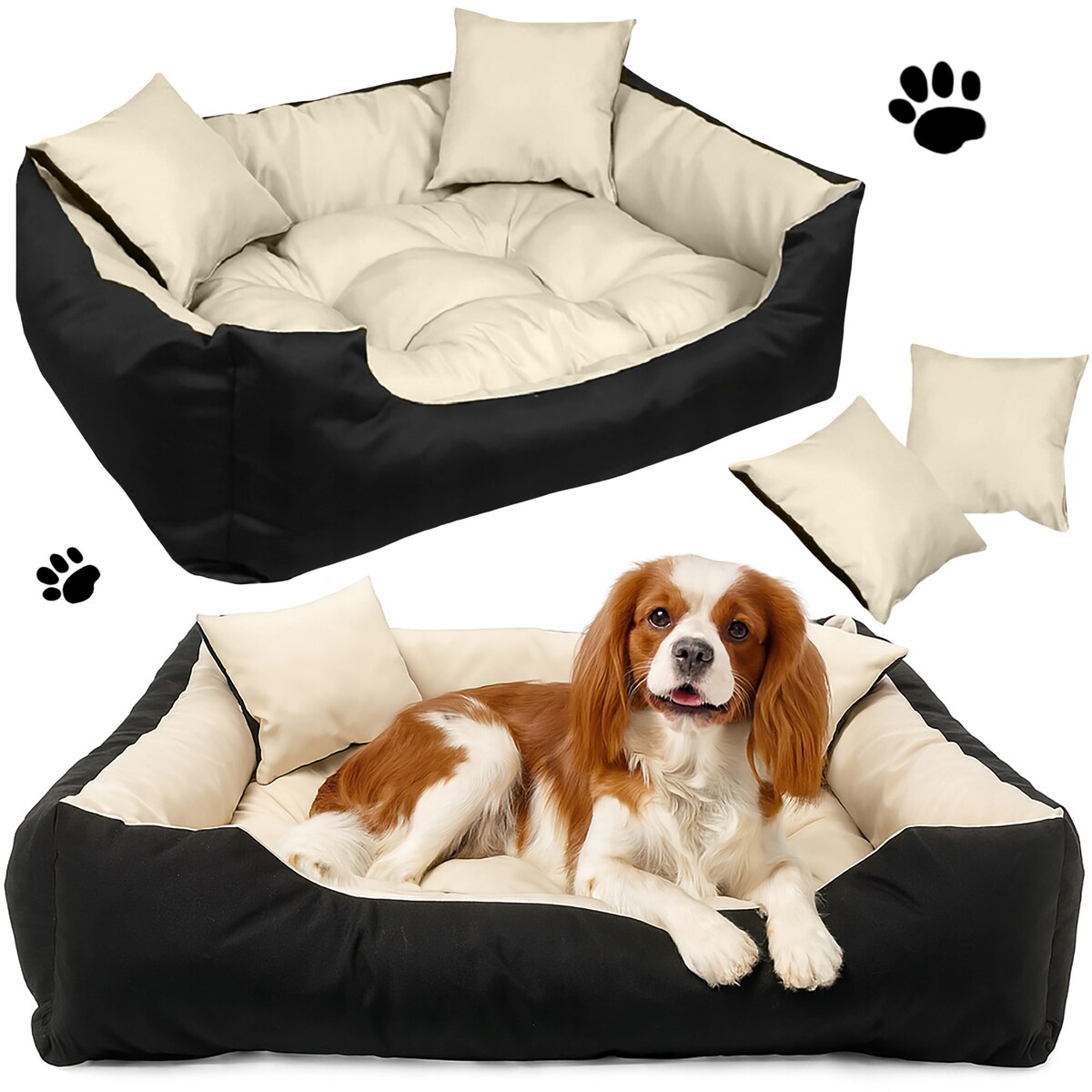 Legowisko Dla Psa Wodoodporne Posłanie Kanapa Sofa 75X65 Cm Beżowe