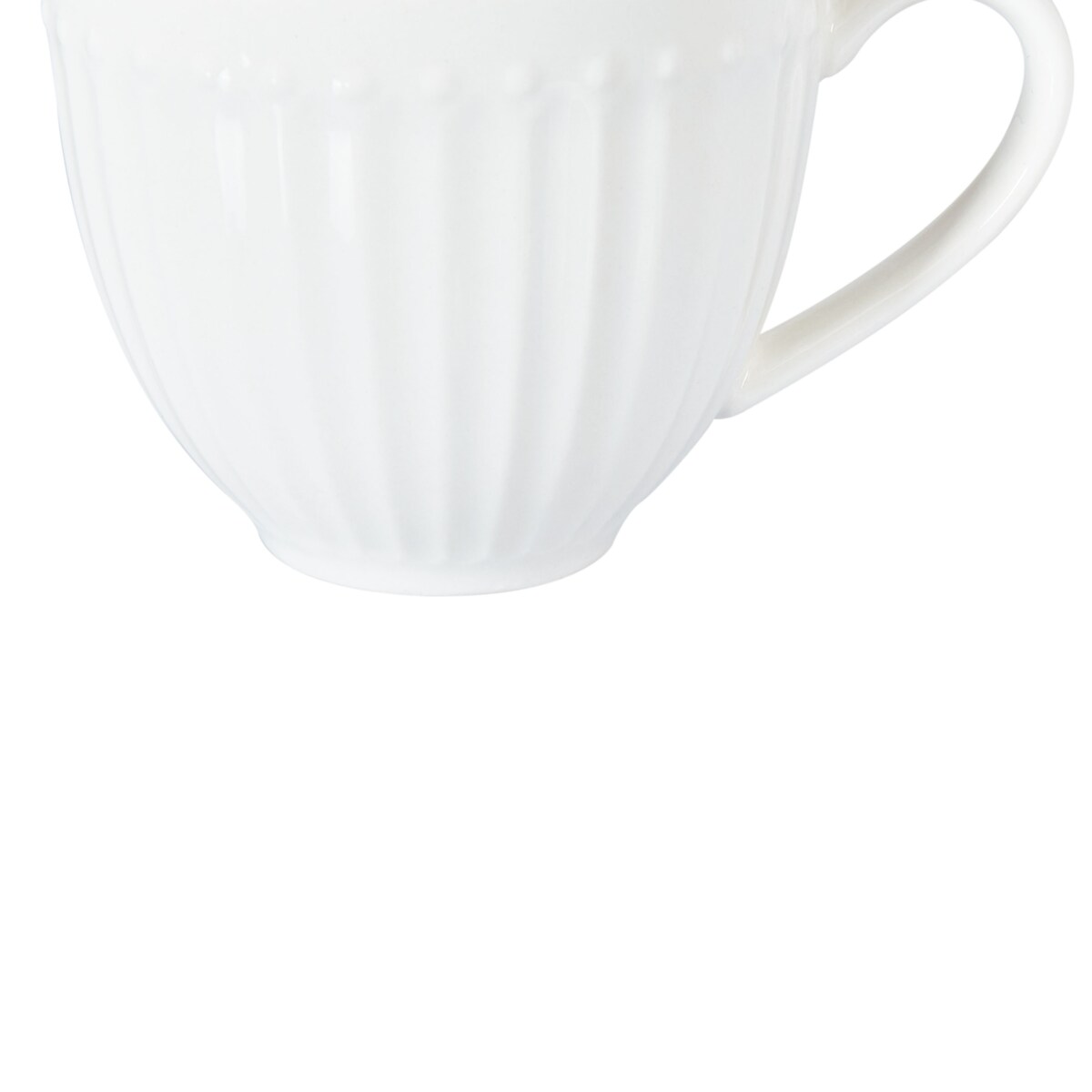 Zestaw 4 filiżanek ze spodkami COWSLIP Porcelana Biały