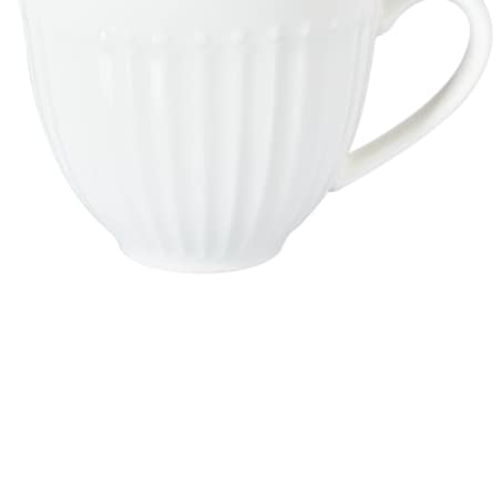 Zestaw 4 filiżanek ze spodkami COWSLIP Porcelana Biały