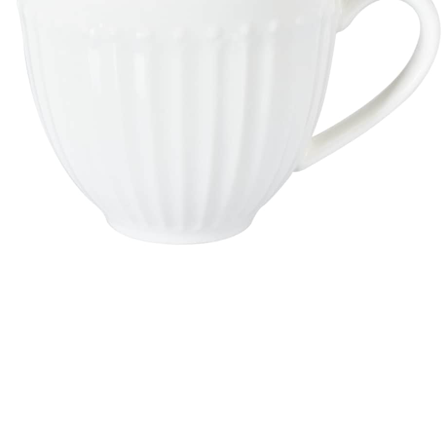 Zestaw 4 filiżanek ze spodkami COWSLIP Porcelana Biały