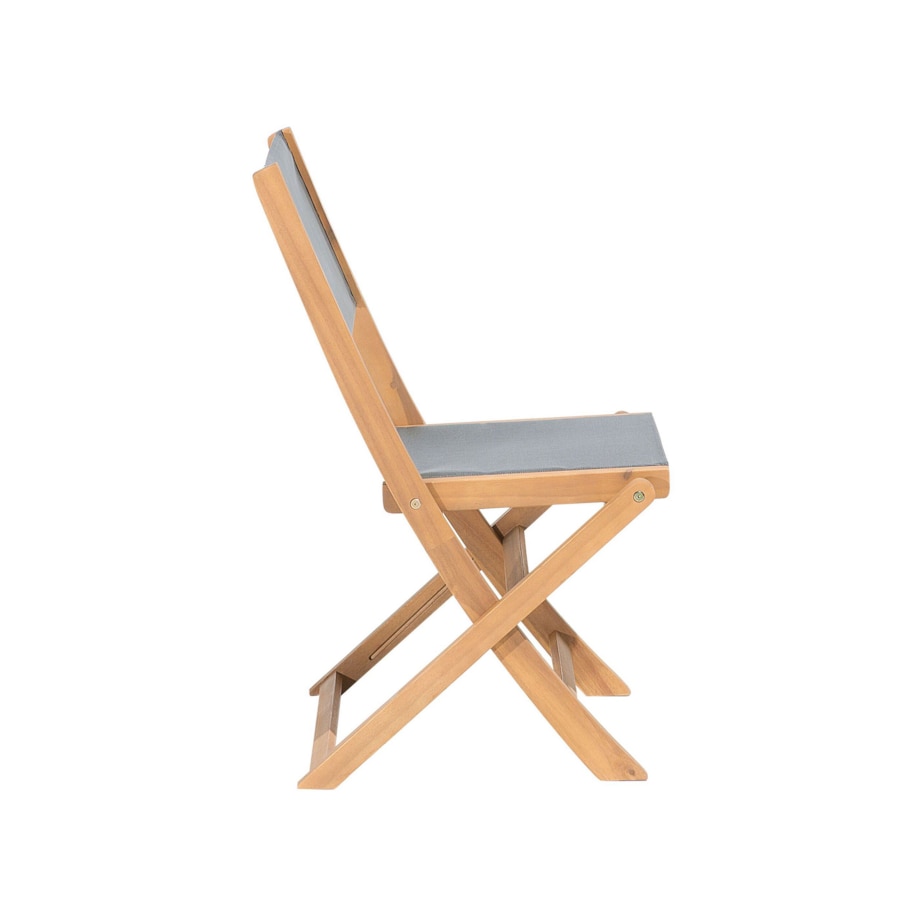 Zestaw 2 krzeseł ogrodowych akacjowy jasne drewno z szarym CESANA