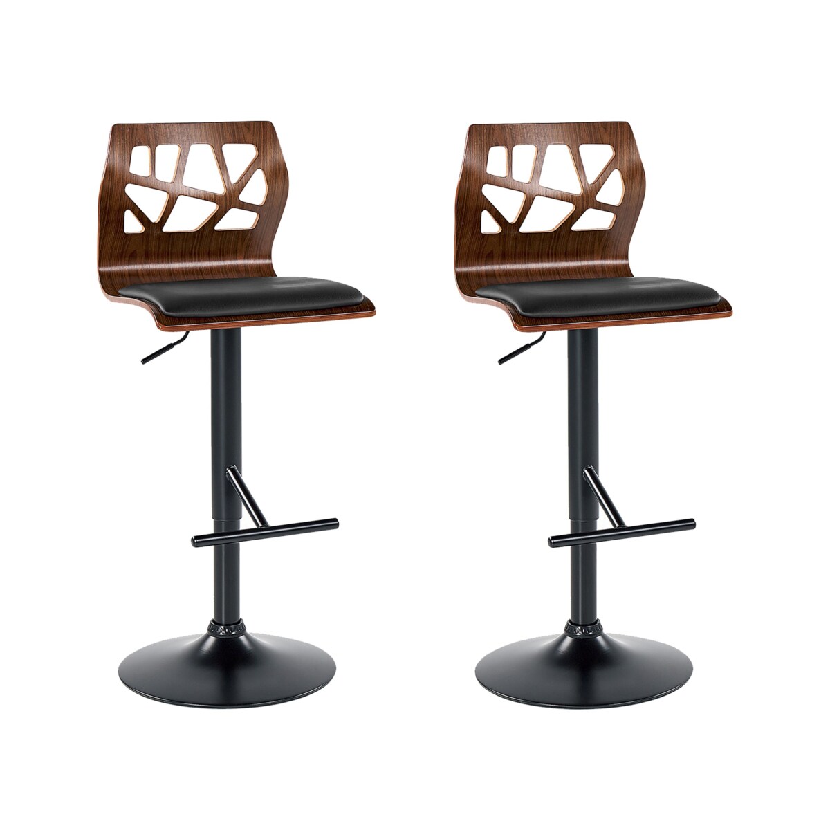 Zestaw 2 krzeseł barowych PETERSBURG Ekoskóra Obrotowy Czarny