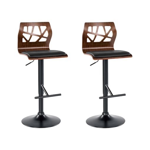 Zestaw 2 krzeseł barowych PETERSBURG Ekoskóra Obrotowy Czarny