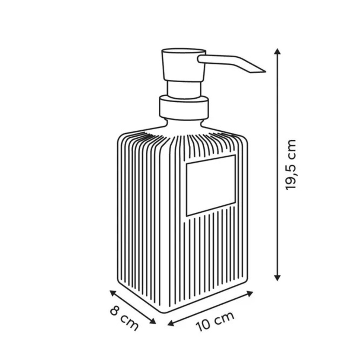 Dozownik na mydło w płynie, szkło prążkowane, transparentny, 400 ml