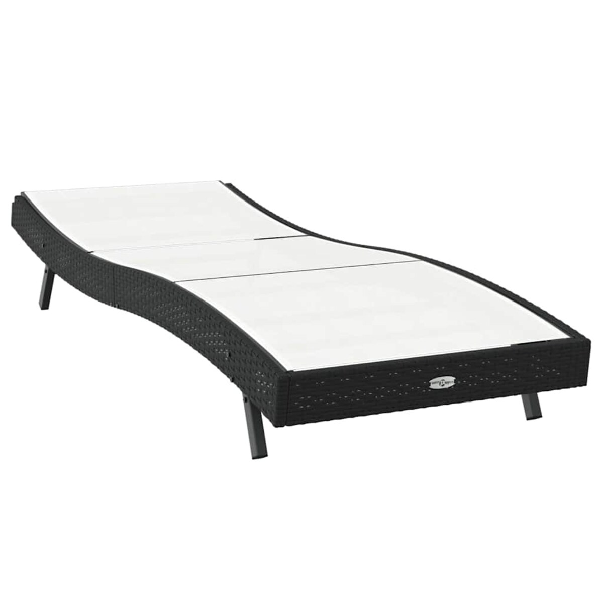 vidaXL Leżak 1-osoba Czarny i Biały 70 x 197 x 82 cm