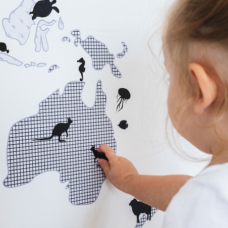 Naklejki World Animals Black, 60x60cm