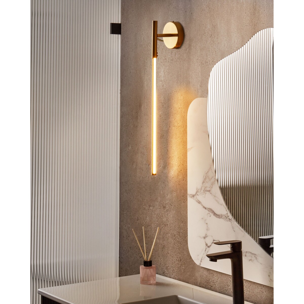 Kinkiet LED obrazowy/łazienkowy VOLOGNE Metal Złoty